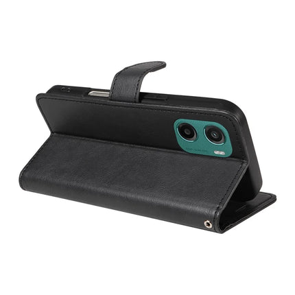 For Motorola Moto G05 4G Case Solid Color Leather Mobile Cover Wallet Stand with Strap