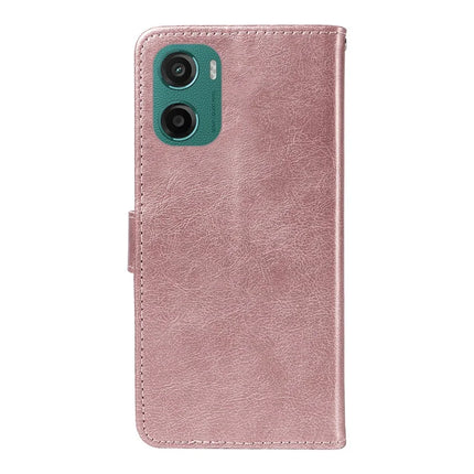 For Motorola Moto G05 4G Case Solid Color Leather Mobile Cover Wallet Stand with Strap