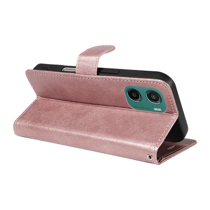 For Motorola Moto G05 4G Case Solid Color Leather Mobile Cover Wallet Stand with Strap