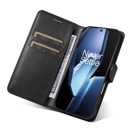 For OnePlus 13R 5G Case Solid Color Leather Mobile Cover Wallet Stand with Strap
