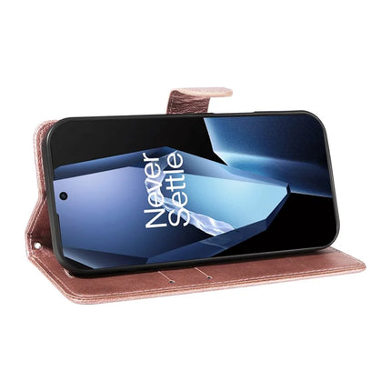 For OnePlus 13R 5G Case Solid Color Leather Mobile Cover Wallet Stand with Strap