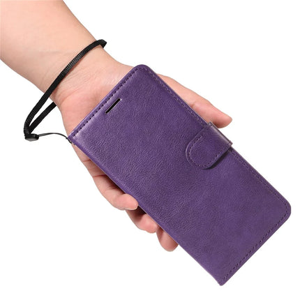 For OnePlus 13R 5G Case Solid Color Leather Mobile Cover Wallet Stand with Strap