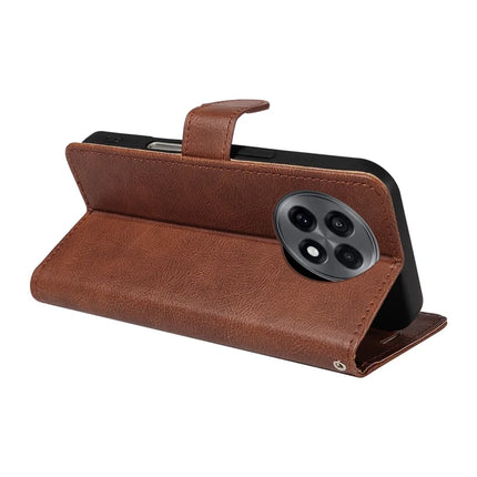 For OnePlus 13R 5G Case Solid Color Leather Mobile Cover Wallet Stand with Strap