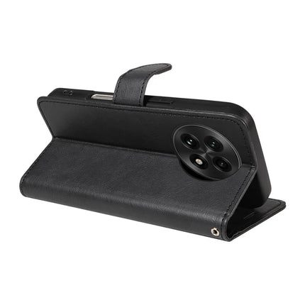 For OnePlus 13 Case Solid Color Leather Mobile Cover Wallet Stand with Strap