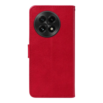 For OnePlus 13 Case Solid Color Leather Mobile Cover Wallet Stand with Strap