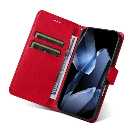 For OnePlus 13 Case Solid Color Leather Mobile Cover Wallet Stand with Strap