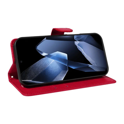 For OnePlus 13 Case Solid Color Leather Mobile Cover Wallet Stand with Strap