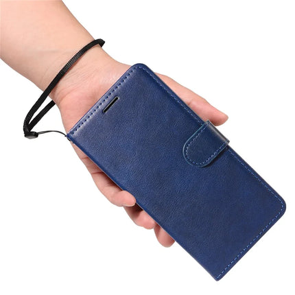 For OnePlus 13 Case Solid Color Leather Mobile Cover Wallet Stand with Strap
