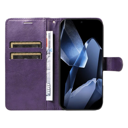 For OnePlus 13 Case Solid Color Leather Mobile Cover Wallet Stand with Strap