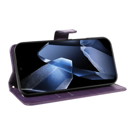 For OnePlus 13 Case Solid Color Leather Mobile Cover Wallet Stand with Strap