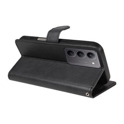 For Realme C75 Case Solid Color Leather Mobile Cover Wallet Stand with Strap