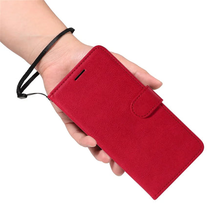 For Realme C75 Case Solid Color Leather Mobile Cover Wallet Stand with Strap