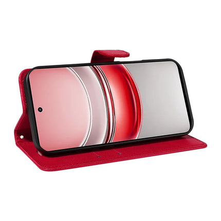 For Realme C75 Case Solid Color Leather Mobile Cover Wallet Stand with Strap