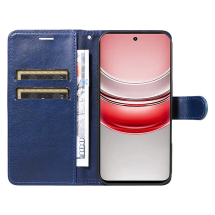 For Realme C75 Case Solid Color Leather Mobile Cover Wallet Stand with Strap