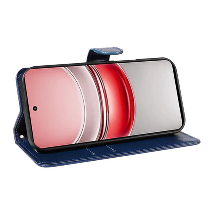 For Realme C75 Case Solid Color Leather Mobile Cover Wallet Stand with Strap