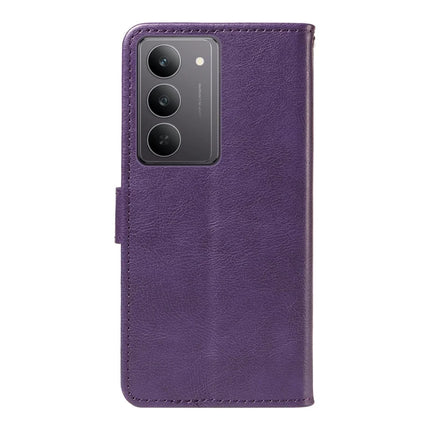 For Realme C75 Case Solid Color Leather Mobile Cover Wallet Stand with Strap