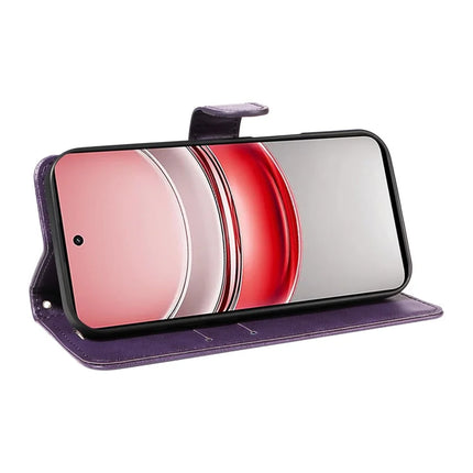 For Realme C75 Case Solid Color Leather Mobile Cover Wallet Stand with Strap