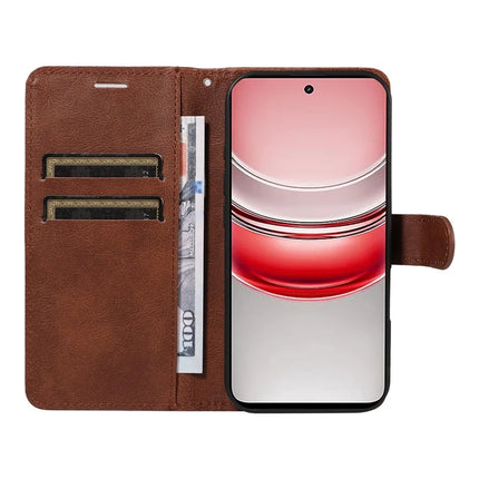For Realme C75 Case Solid Color Leather Mobile Cover Wallet Stand with Strap