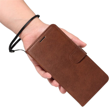 For Realme C75 Case Solid Color Leather Mobile Cover Wallet Stand with Strap