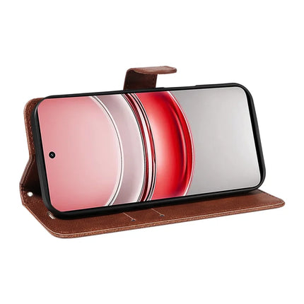 For Realme C75 Case Solid Color Leather Mobile Cover Wallet Stand with Strap
