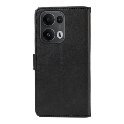 For Oppo Reno13 Pro 5G Case Solid Color Leather Mobile Cover Wallet Stand with Strap