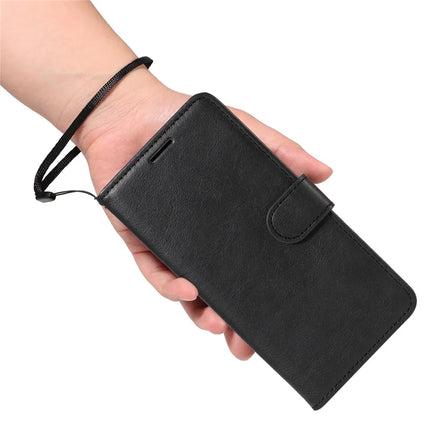 For Oppo Reno13 Pro 5G Case Solid Color Leather Mobile Cover Wallet Stand with Strap