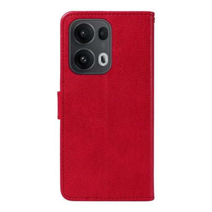 For Oppo Reno13 Pro 5G Case Solid Color Leather Mobile Cover Wallet Stand with Strap