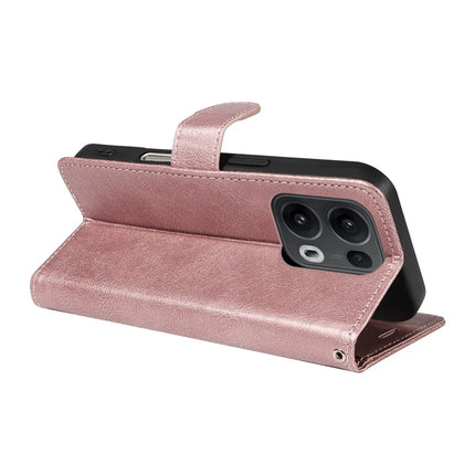 For Oppo Reno13 Pro 5G Case Solid Color Leather Mobile Cover Wallet Stand with Strap