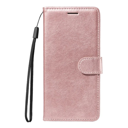 For Oppo Reno13 Pro 5G Case Solid Color Leather Mobile Cover Wallet Stand with Strap