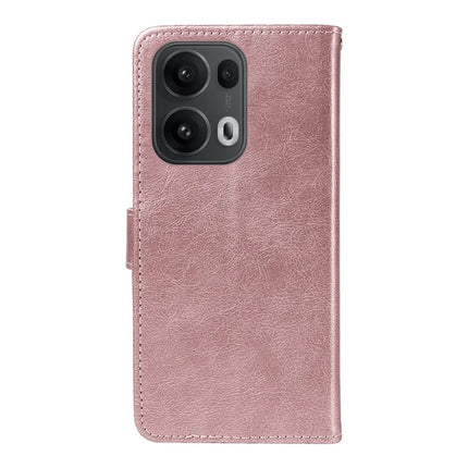 For Oppo Reno13 Pro 5G Case Solid Color Leather Mobile Cover Wallet Stand with Strap