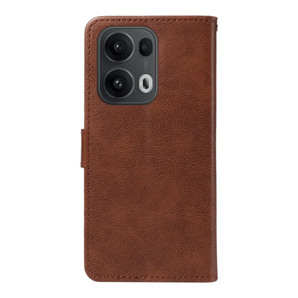 For Oppo Reno13 Pro 5G Case Solid Color Leather Mobile Cover Wallet Stand with Strap