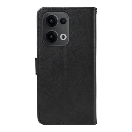 For Oppo Reno13 5G (Global) Case Solid Color Leather Mobile Cover Wallet Stand with Strap