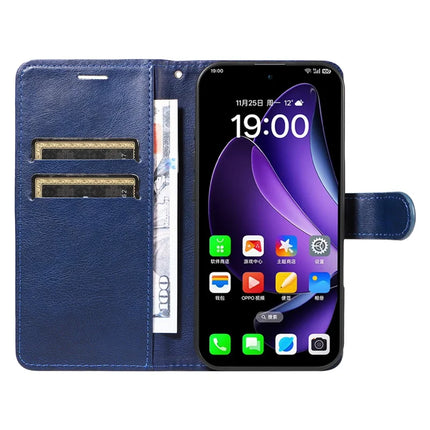 For Oppo Reno13 5G (Global) Case Solid Color Leather Mobile Cover Wallet Stand with Strap