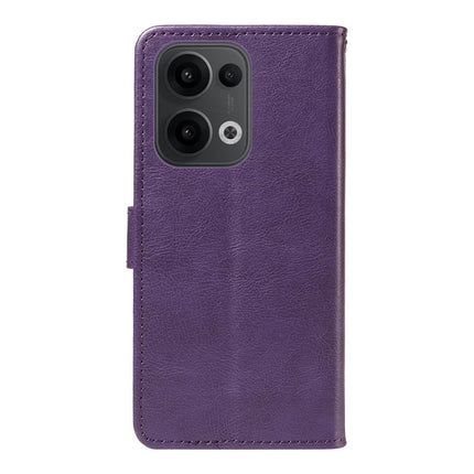 For Oppo Reno13 5G (Global) Case Solid Color Leather Mobile Cover Wallet Stand with Strap