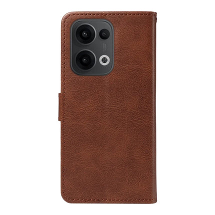 For Oppo Reno13 5G (Global) Case Solid Color Leather Mobile Cover Wallet Stand with Strap
