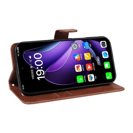 For Oppo Reno13 5G (Global) Case Solid Color Leather Mobile Cover Wallet Stand with Strap