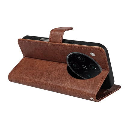 For Oppo Find X8 Pro 5G Case Solid Color Leather Mobile Cover Wallet Stand with Strap