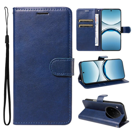 For Oppo Find X8 5G Case Solid Color Leather Mobile Cover Wallet Stand with Strap - Blue