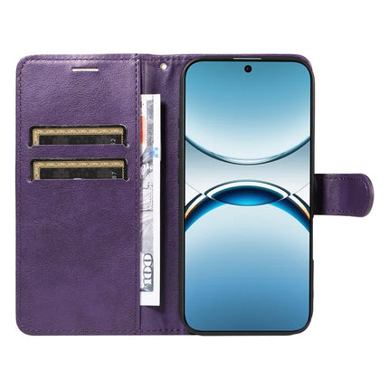 For Oppo Find X8 5G Case Solid Color Leather Mobile Cover Wallet Stand with Strap