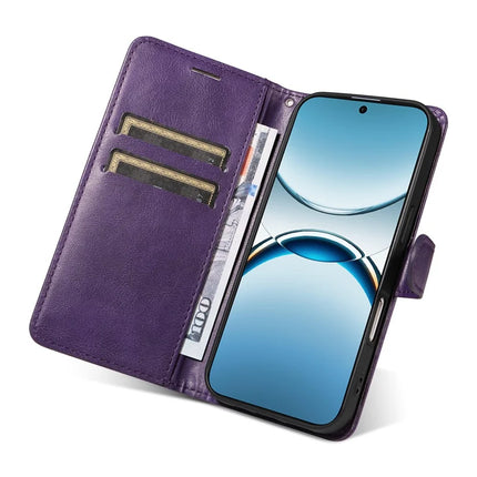For Oppo Find X8 5G Case Solid Color Leather Mobile Cover Wallet Stand with Strap