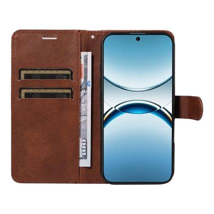 For Oppo Find X8 5G Case Solid Color Leather Mobile Cover Wallet Stand with Strap