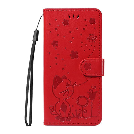 For OnePlus 13R 5G Leather Wallet Case Cat Bee Pattern Phone Cover Stand