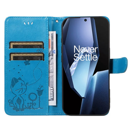 For OnePlus 13R 5G Leather Wallet Case Cat Bee Pattern Phone Cover Stand