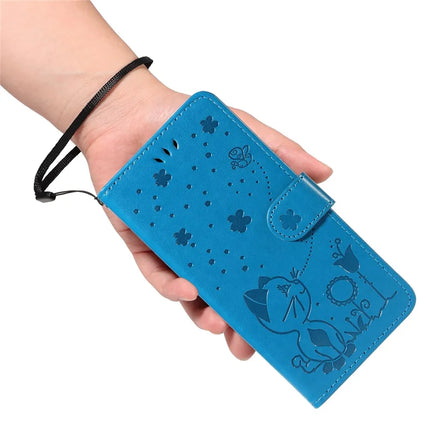 For OnePlus 13R 5G Leather Wallet Case Cat Bee Pattern Phone Cover Stand