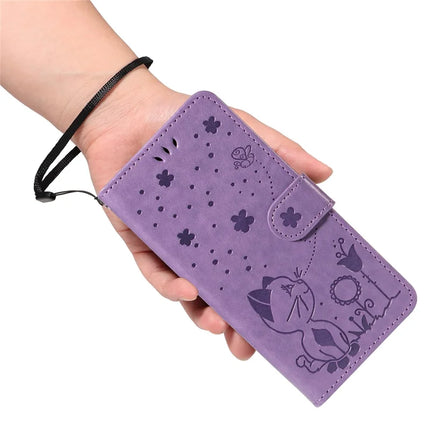 For OnePlus 13R 5G Leather Wallet Case Cat Bee Pattern Phone Cover Stand