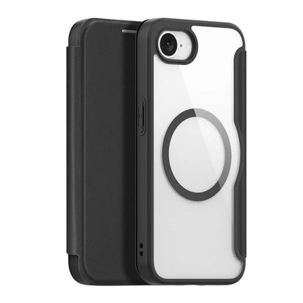 For iPhone 16e Leather Case DUX DUCIS Skin X Pro Series Stand Cover Compatible with MagSafe - Black