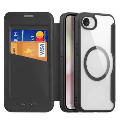 For iPhone 16e Leather Case DUX DUCIS Skin X Pro Series Stand Cover Compatible with MagSafe