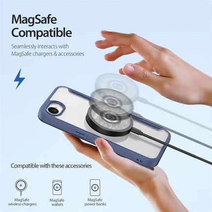 For iPhone 16e Leather Case DUX DUCIS Skin X Pro Series Stand Cover Compatible with MagSafe