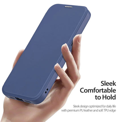 For iPhone 16e Leather Case DUX DUCIS Skin X Pro Series Stand Cover Compatible with MagSafe