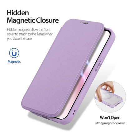 For iPhone 16e Leather Case DUX DUCIS Skin X Pro Series Stand Cover Compatible with MagSafe